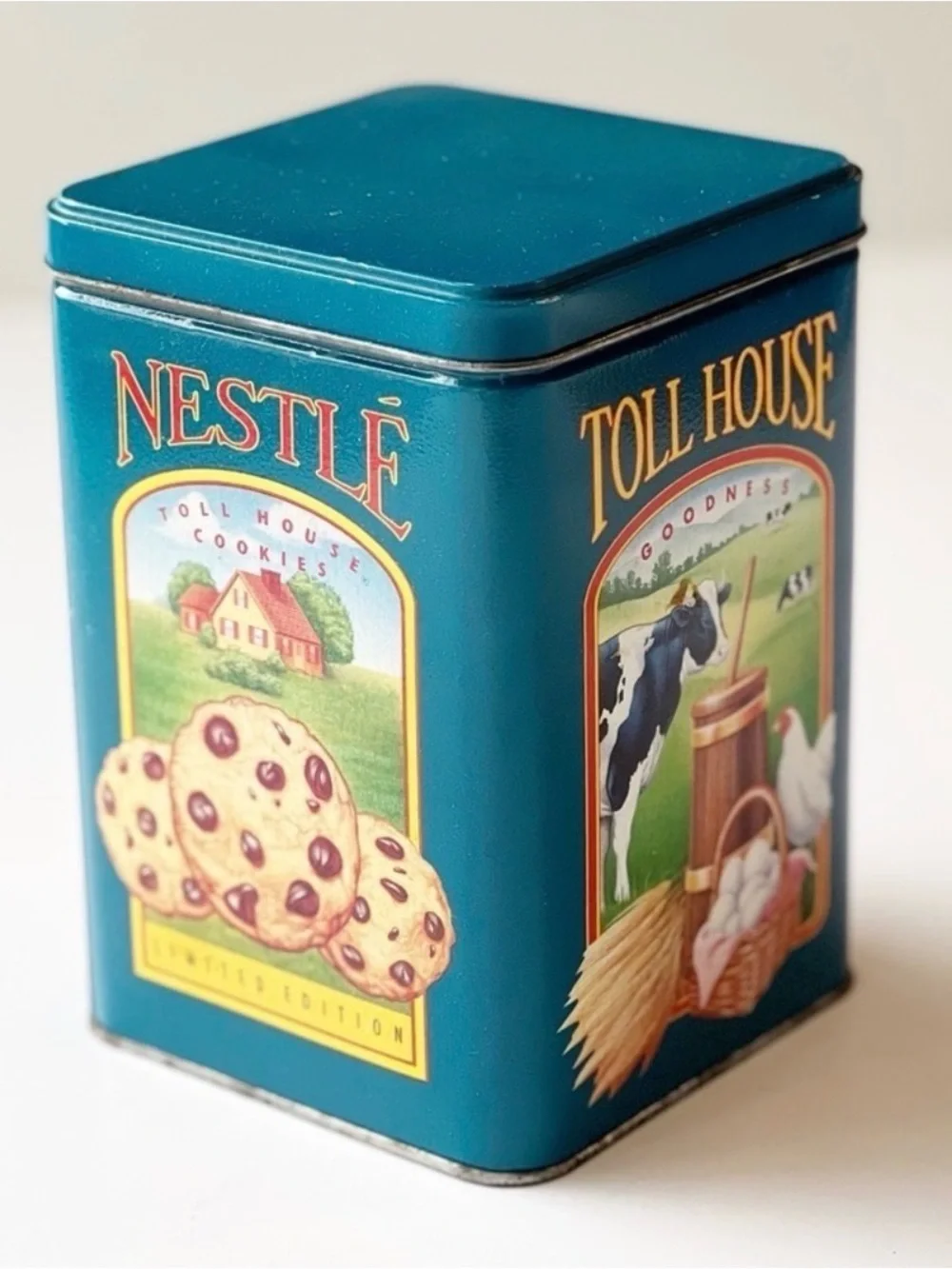 Vintage Nestlé Limited Edition Toll House Cookie Tin - Blue Collectible